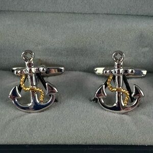 NWT Digabi Jewelry U.S. Navy Anchor cuff links set.